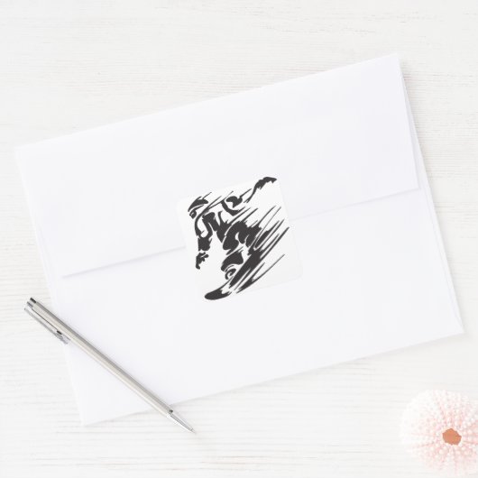 Cool silhouet snowboarden berg Stickers (Envelop)