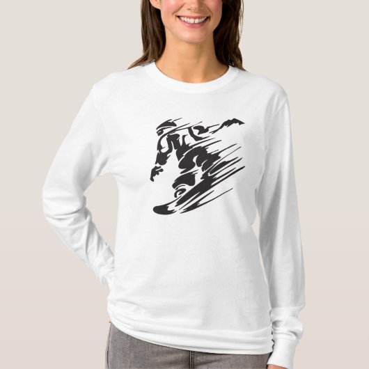 Cool Silhouette Snowboard Mountain T-shirt (Voorkant)