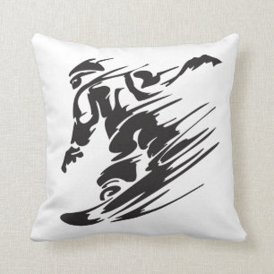 Cool Silhouette Snowboarding Mountain Pillow Kussen