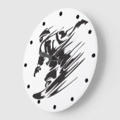 Cool Silhouette Snowboarding Mountain Wall klok (Hoek)