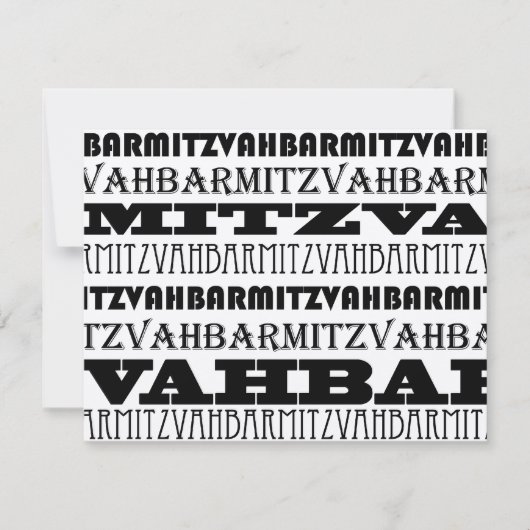 Cool Silver Bar Mitzvah Uitnodiging RSVP (Voorkant)