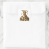 Cool Silver BERG VAN GOUD Decal Ontwerp Vierkante Sticker (Tas)