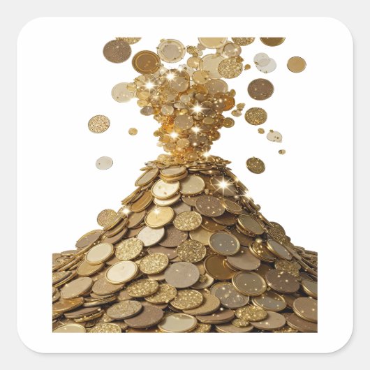 Cool Silver BERG VAN GOUD Decal Ontwerp Vierkante Sticker (Voorkant)