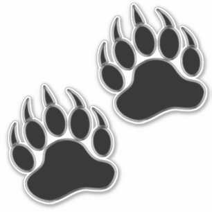 Cool Silver Black Beer Paw Sticker
