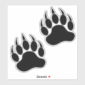 Cool Silver Black Beer Paw Sticker (Vel)