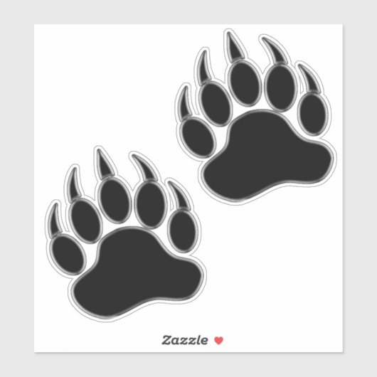 Cool Silver Black Beer Paw Sticker (Vel)