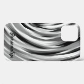 Cool Silver Black Stripy Pattern Case-Mate iPhone Case (Achterkant (horizontaal))