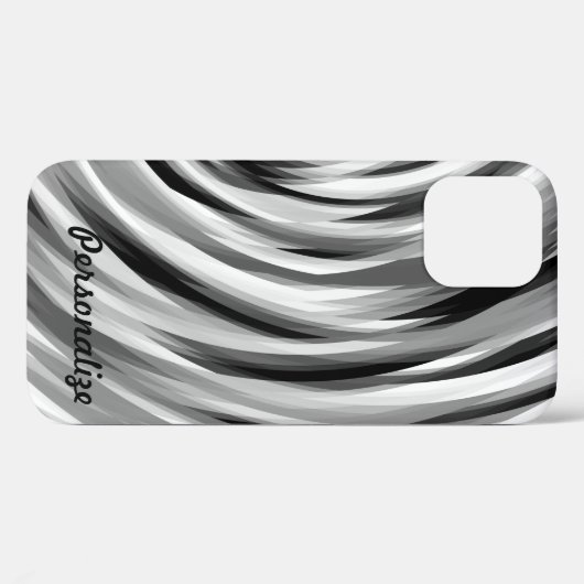 Cool Silver Black Stripy Pattern Case-Mate iPhone Case (Achterkant (horizontaal))