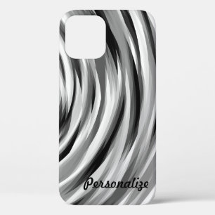 Cool Silver Black Stripy Pattern Case-Mate iPhone Case