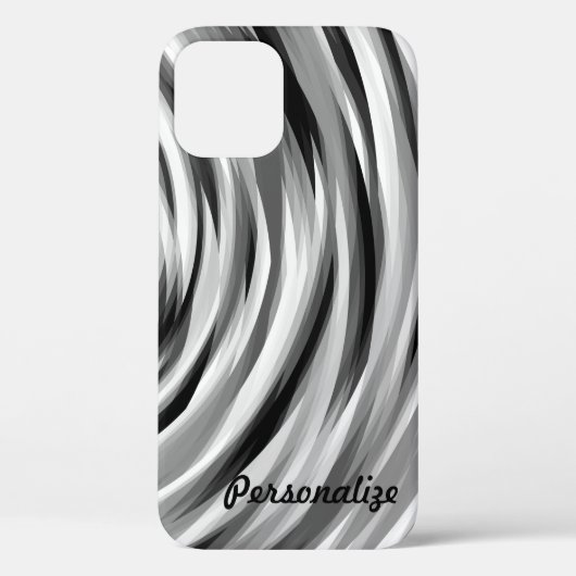 Cool Silver Black Stripy Pattern Case-Mate iPhone Case (Achterkant)