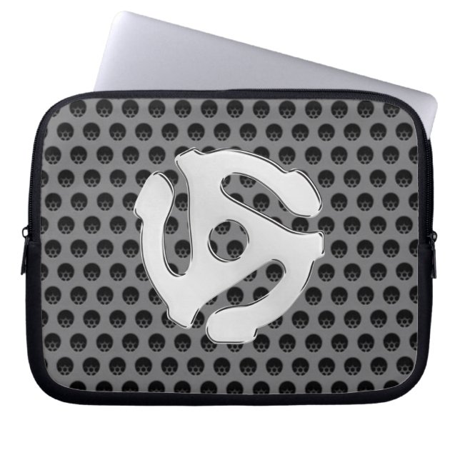 COOL Silver Chrome als 45-afstandsbediening DJ afd Laptop Sleeve (Voorkant)