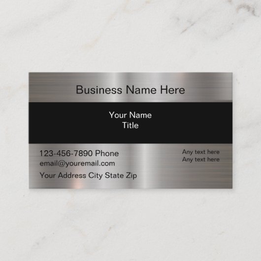 Cool Silver DIgitaal bedrukt metaal Visitekaartje (Voorkant)