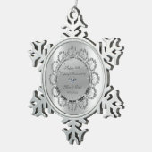 Cool Silver Floral Ornamenten bruiloft Jubileum (Rechts)