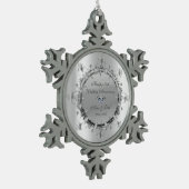 Cool Silver Floral Swirls Wedding Jubileum Tin Sneeuwvlok Ornament (Links)