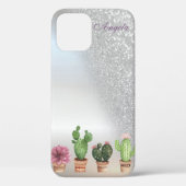 Cool Silver Glitter Ombre, Cactus Case-Mate iPhone Case (Achterkant)