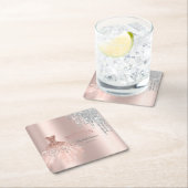 Cool Silver Glitter-schijven, Dress Roos Gold Kartonnen Onderzetters (Insitu)