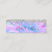 Cool Silver Glitter-schijven, hart, holografisch, Klantenkaartje (Voorkant)