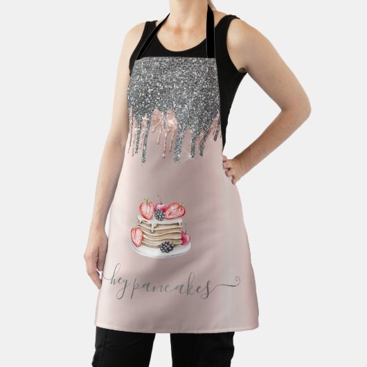 Cool Silver Glitter-schijven Roos Gold Pancakes Schort (Insitu)