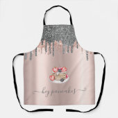 Cool Silver Glitter-schijven Roos Gold Pancakes Schort (Voorkant)