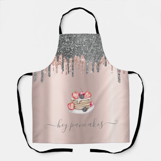 Cool Silver Glitter-schijven Roos Gold Pancakes Schort (Voorkant)