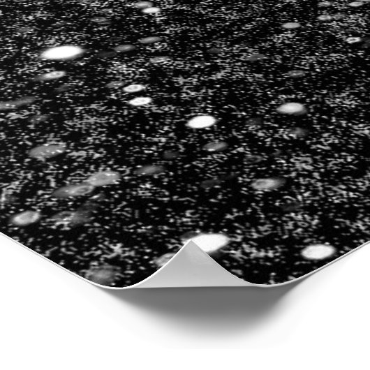 Cool silver glitter shining effects treble clef poster (Hoek)