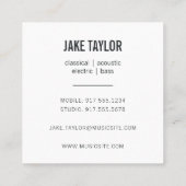 Cool Silver Guitar Instructor Vierkante Visitekaartje (Achterkant)