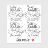 Cool Silver Hearts gemaakt met Love White Soy Cand Sticker (Vel)