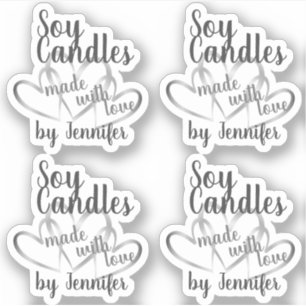 Cool Silver Hearts gemaakt met Love White Soy Cand Sticker