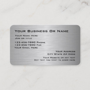 Cool Silver Metallic Business-kaarten Visitekaartje