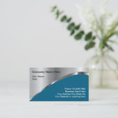 Cool Silver Metallic look Construction Visitekaartje (Staand voorkant)