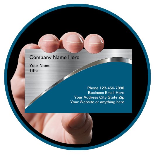 Cool Silver Metallic look Construction Visitekaartje