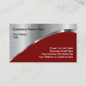 Cool Silver Metallic look Construction Visitekaartje (Voorkant)
