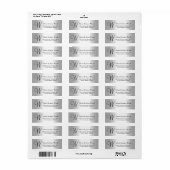 Cool Silver Metallic Zoek Monogram Weddenschap Etiket (Full Sheet)