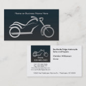 Cool Silver Motorcycle Lijst - Sales Repair Shop Visitekaartje (Voorkant / Achterkant)