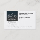 Cool Silver Motorcycle Lijst - Sales Repair Shop Visitekaartje (Achterkant)
