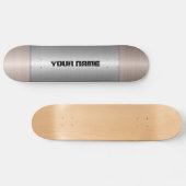 Cool Silver Stainless Steel Metal Persoonlijk Skateboard (Horizontaal)