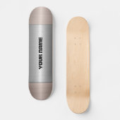 Cool Silver Stainless Steel Metal Persoonlijk Skateboard (Voorkant)