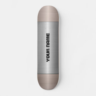 Cool Silver Stainless Steel Metal Persoonlijk Skateboard