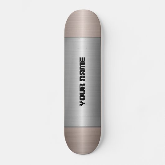 Cool Silver Stainless Steel Metal Persoonlijk Skateboard (Voorkant)