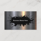 Cool Silver Tone Industriële look Visitekaartje (Voorkant)