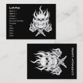 Cool simpele elegante zwarte rode schedel tatoeage visitekaartje (Voorkant / Achterkant)