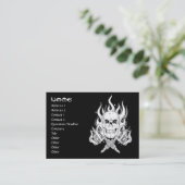 Cool simpele elegante zwarte rode schedel tatoeage visitekaartje (Staand voorkant)