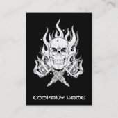 Cool simpele elegante zwarte rode schedel tatoeage visitekaartje (Achterkant)