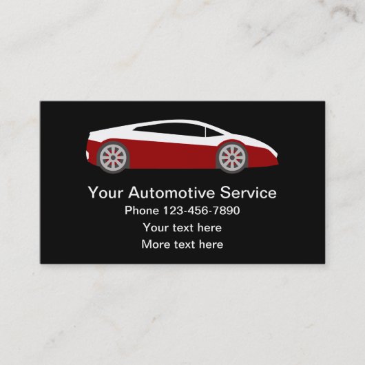 Cool Simple Automotove Business Card-template Visitekaartje (Voorkant)