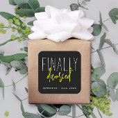 Cool Simple Black eindelijk gescheiden Humor Break Vierkante Sticker