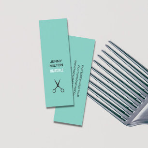 Cool Simple Blue Black Scissors Haarstylist Mini Visitekaartje