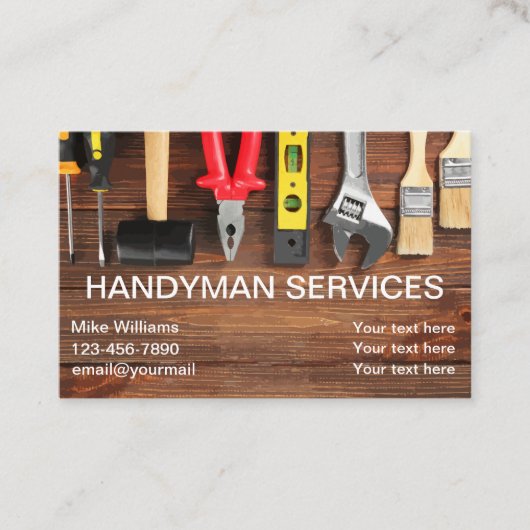 Cool Simple Handyman Home Repareert Visitekaartjes (Voorkant)