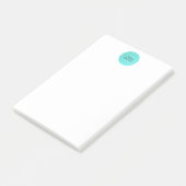 Cool Simple Modern Designer Turquoise Blue Circle Post-it® Notes (Schuin)
