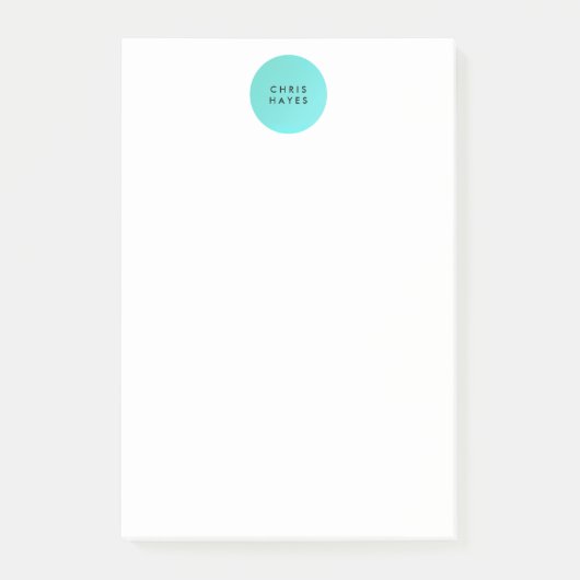 Cool Simple Modern Designer Turquoise Blue Circle Post-it® Notes (Voorkant)