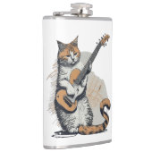 Cool Sinaasappel Cat Jamming op de gitaar Heupfles (Rechts)